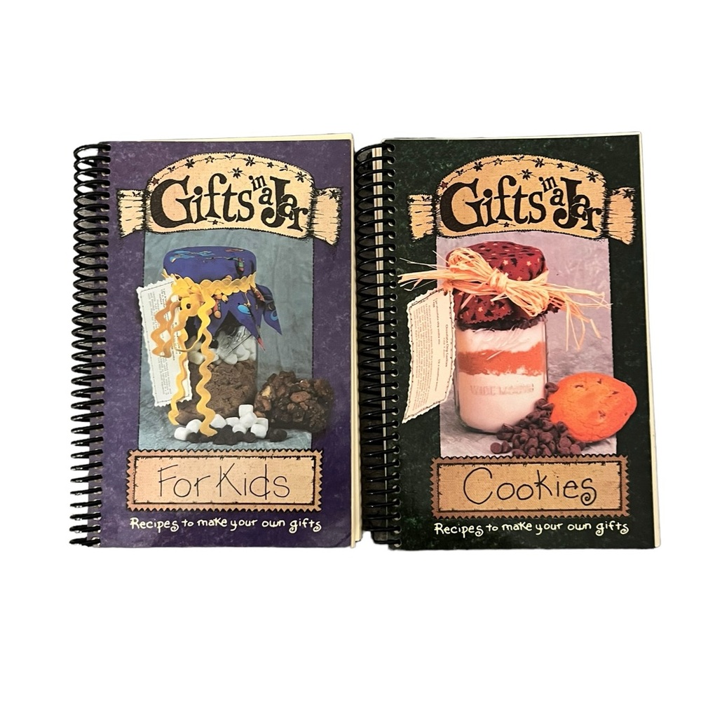 Gifts In A Jar Recipe Spiral Bound Books Lot Of 2 Kids Cookies Funnel Cakes